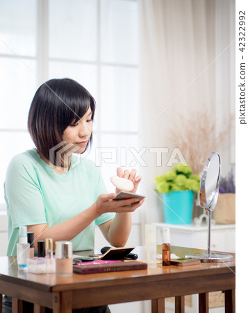 woman with makeup cosmetics woman with makeup cosmetics 42322992