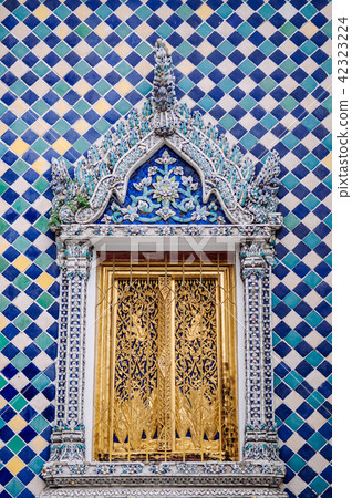 Ceramic facade and window of Bangkok Grand Palace Ceramic facade and window of Bangkok Grand Palace 42323224