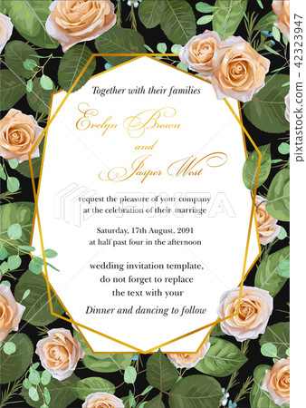 Luxury Floral Frame. Watercolor Rose and wax Luxury Floral Frame. Watercolor Rose and wax 42323947
