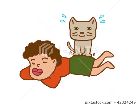 A woman having a cat massaging A woman having a cat massaging 42324249