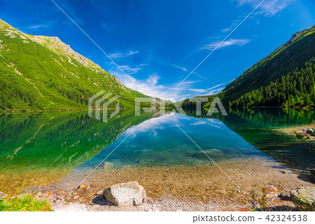 Blue Lake Morskie Oko and the green mountains 42324538