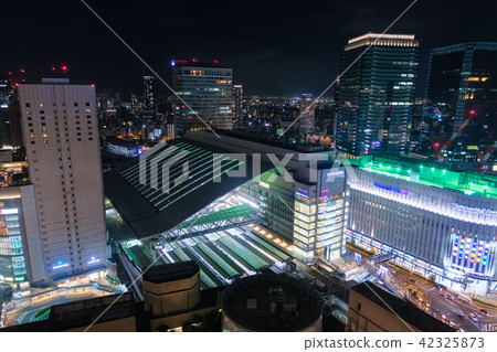 Umeda Osaka Station Night view from Hankyu Grand Building Umeda Osaka Station Night view from Hankyu Grand Building 42325873