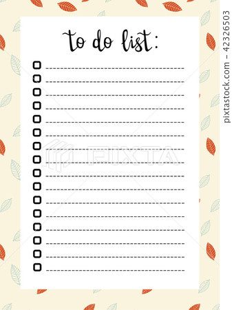 Hand writing To do list, beige frame - Stock Illustration [42326503 ...