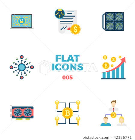 Cryptocurrency and Blockchain Flat Icons Cryptocurrency and Blockchain Flat Icons 42326771