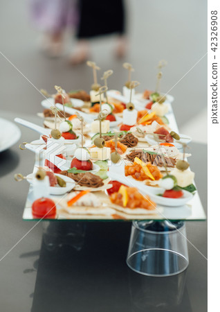 Snacks, fish and meat specialities on the buffet. Snacks, fish and meat specialities on the buffet. 42326908