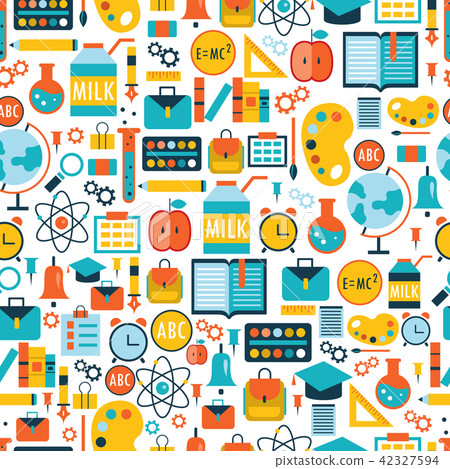 Back to school seamless background pattern - Stock Illustration ...