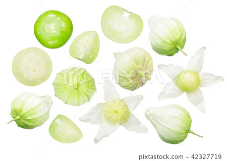 Tomatillo verde, husk tomato or physalis, top view Tomatillo verde, husk tomato or physalis, top view 42327719