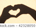 Black silhouette on white sand, Love and my heart  42328050