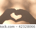 Black silhouette on white sand, Love and my heart  42328066