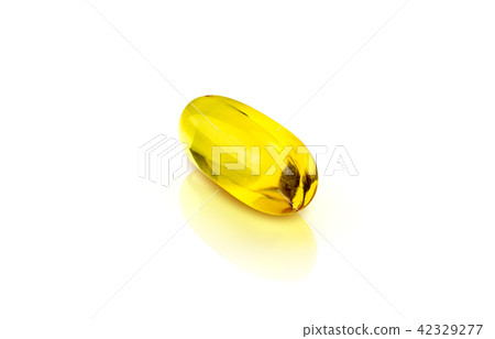 Fish oil capsule isolated on white background 42329277