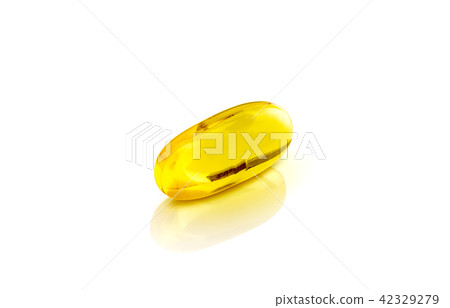 Fish oil capsule isolated on white background 42329279