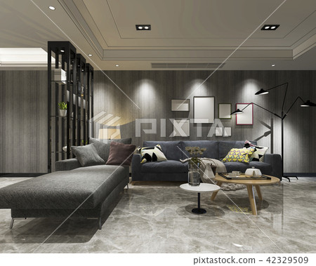 luxury and modern living room with fabric sofa 42329509
