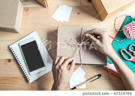 Young entrepreneur woman working at home 42329760