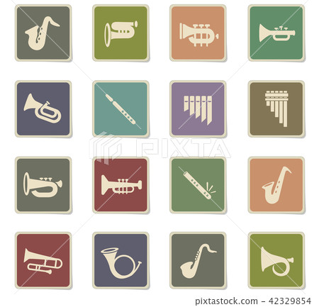wind instruments icon set - Stock Illustration [42329854] - PIXTA