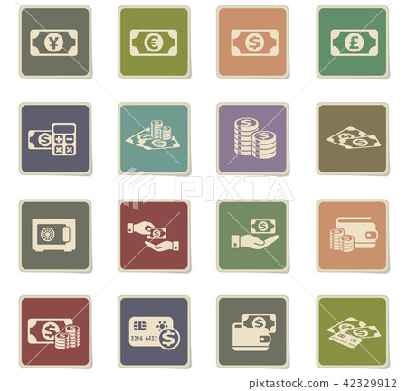money symbols icon set 42329912