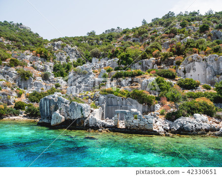 Ruins of Sunken city on Kekova, Turkey. 42330651
