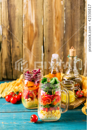 Healthy Homemade Jar Salad 42330817