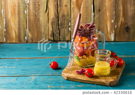 Healthy Homemade Jar Salad 42330818