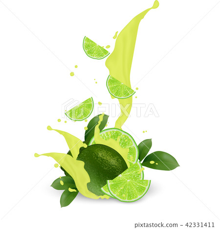 Cocktail realistic milkshake juice. 3d lime, Cocktail realistic milkshake juice. 3d lime, 42331411