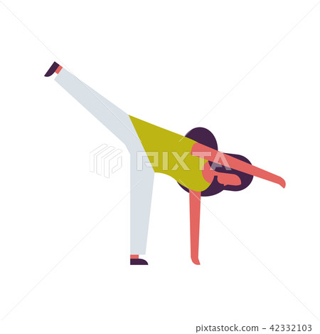 woman doing yoga exercises female cartoon character fitness activities isolated diversity poses 42332103