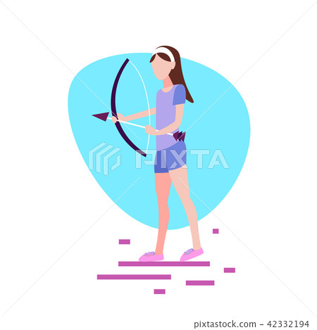 woman archer holding bow arrow white background female sport activity cartoon character full length woman archer holding bow arrow white background female sport activity cartoon character full length 42332194