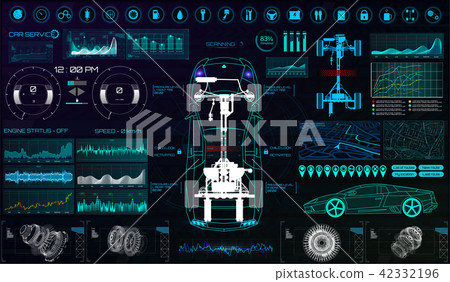 Futuristic user interface. Car service HUD 42332196