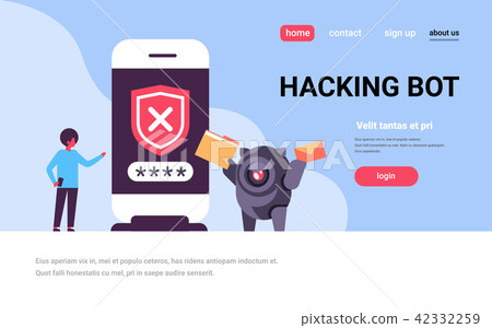 african man incorrect password hacking bot smartphone verification mobile security app access 42332259