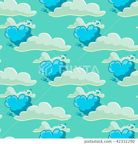 Seamles pattern with cloud and balloon 42332290