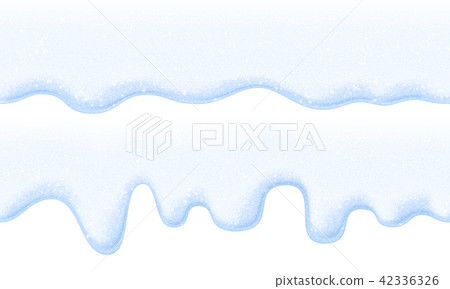 Set of vector cartoon snow borders - Stock Illustration [42336326] - PIXTA