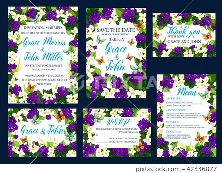 Vector wedding Save the Date invitation cards Vector wedding Save the Date invitation cards 42336877