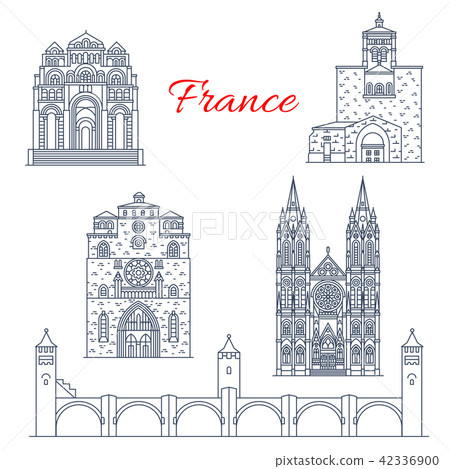 France Clermont or Champagne vector line landmarks France Clermont or Champagne vector line landmarks 42336900