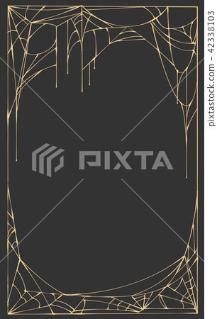 Spider web frame rectangle on black background - Stock Illustration ...