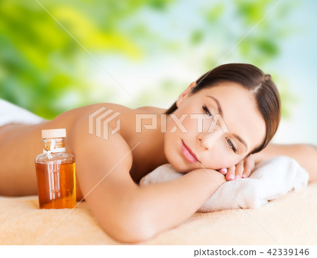 close up of beautiful woman having massage at spa 42339146