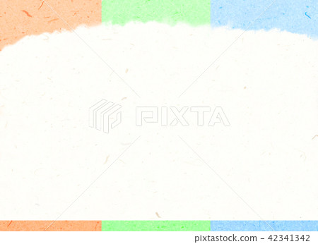 Traditional background image of Korea with red, green, and blue Korean scissors on and below. 42341342