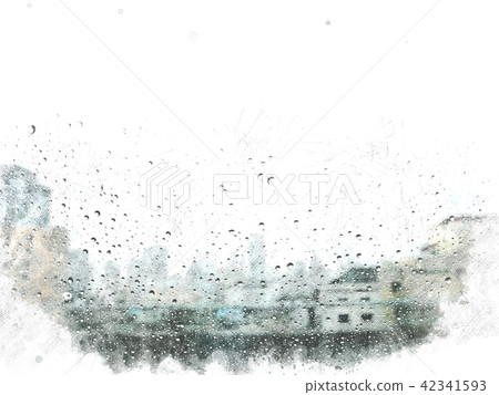 Abstract building watercolor painting background Abstract building watercolor painting background 42341593