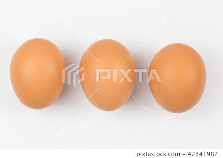 Close up of eggs isolated on white background 42341982