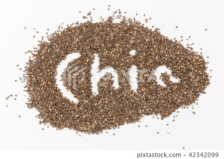 chia seeds Isolated on white background chia seeds Isolated on white background 42342099