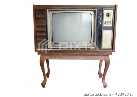 Old vintage TV  isolated on white 42342753