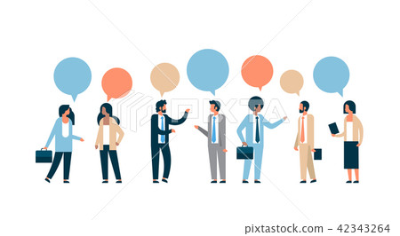 mix race business people chat bubble communication concept isolated man woman relationship 42343264
