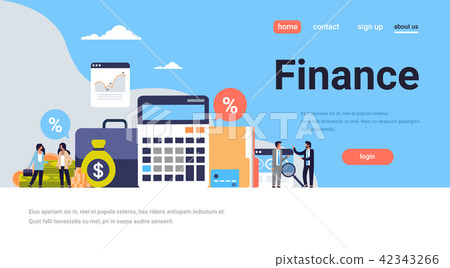 business people graph finance analysis calculator working together growth wealth concept flat 42343266