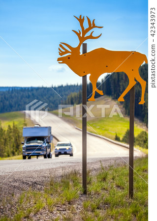 Warning Sign at Grande Cache Alberta Canada 42343973