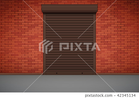 White Roller Shutters on Door 42345134