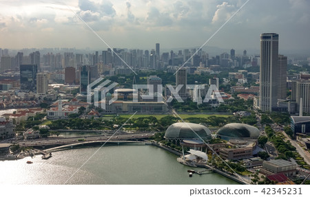 Aerial view of Singapore city 42345231