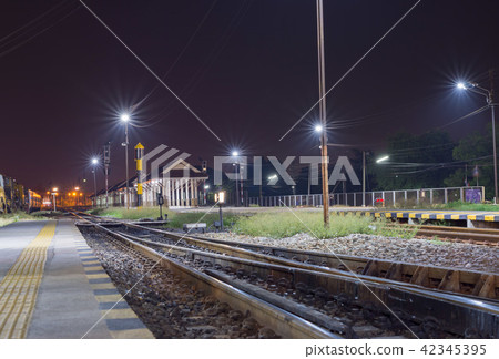Night · railroad · train · rail · railway Night · railroad · train · rail · railway 42345395