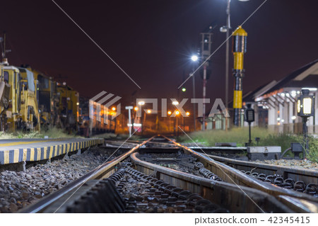 Night · railroad · train · rail · railway Night · railroad · train · rail · railway 42345415