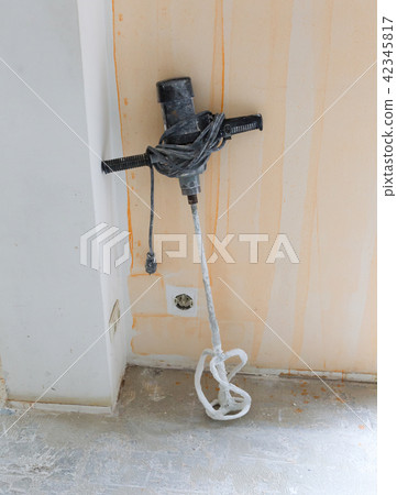 Large mixer standing next to a wall 42345817