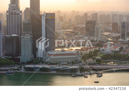 Aerial view of Singapore city 42347238