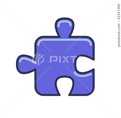 Puzzle piece icon. Line colored vector illustration. Isolated on white background. 42347368