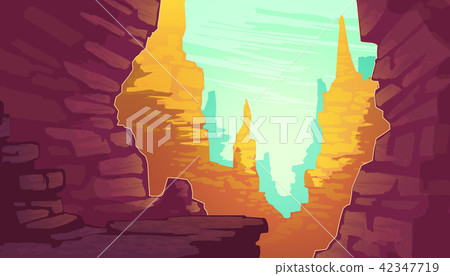 Vector cartoon illustration of grand canyon Vector cartoon illustration of grand canyon 42347719