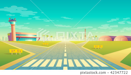 Vector landing strip for airplanes, terminal near Vector landing strip for airplanes, terminal near 42347722